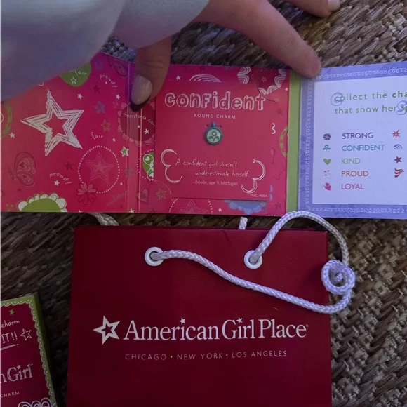 American Girl Proud & Confident Charms with Mini Shopping Bag