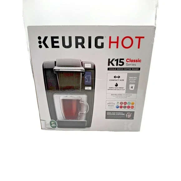 Keurig Hot K15 Classic Classic Series Single Serve K-Cup Coffee Maker Black NIB