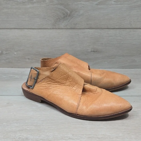 Free People Women Criss Cross Leather Hobo Boho Slip On Shoes Sz 40/9