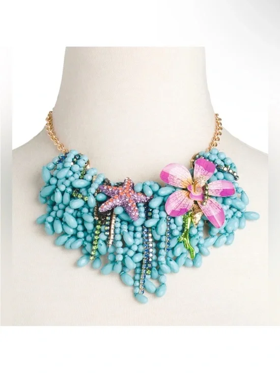 BETSEY JOHNSON MERMAID JEWELS SEALIFE‎ STATEMENT NECKLACE - NWT