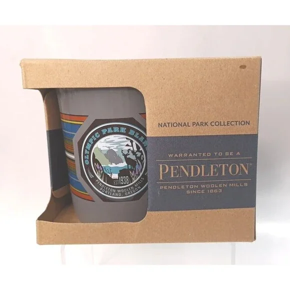 Pendleton Woolen Mills Mug National Park Collection Olympic Park 18 Oz Grey New