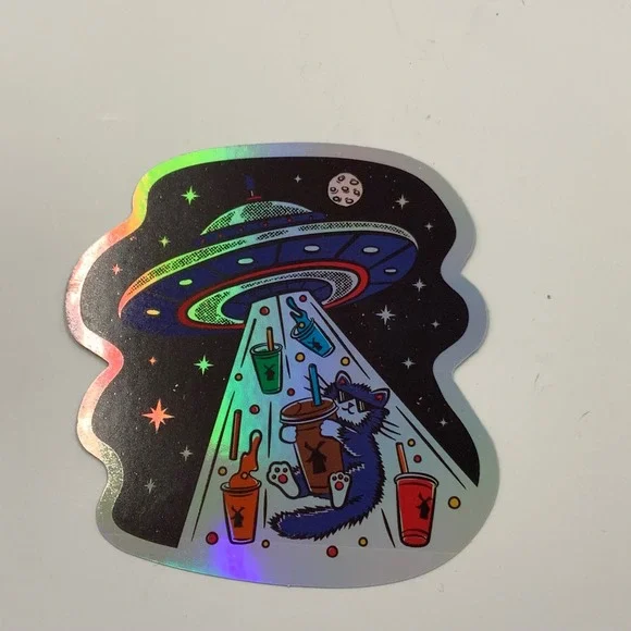Dutch Bros Coffee Holographic Alien UFO Sticker Iridescent Coffee Cups July 2026