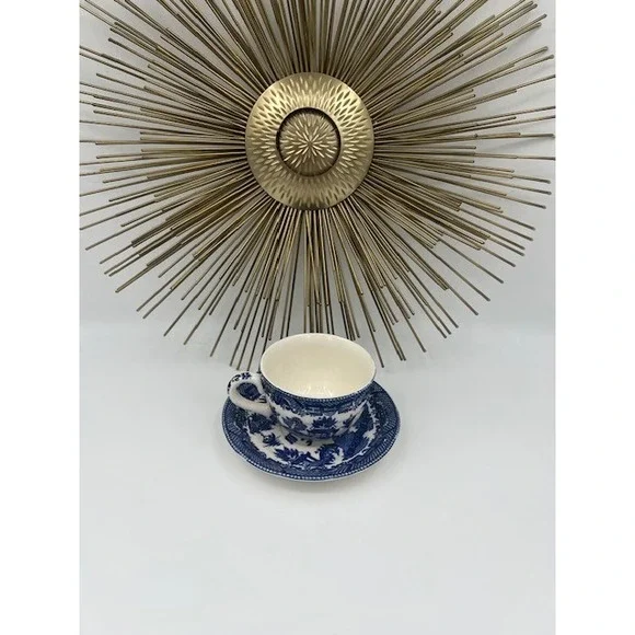 Vintage Japanese Blue Willow Teacup & Saucer Set Chinoiserie