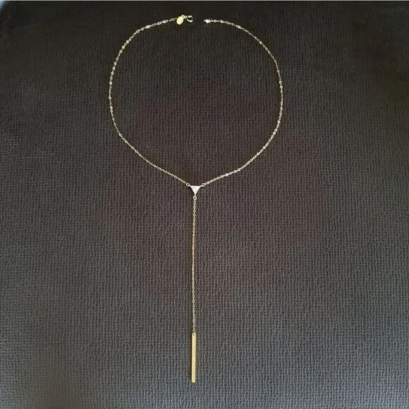 Silver🤍 Wren🪶 Cubic Zirconia💎 & Gold💛 Filled Bar Y-Necklace