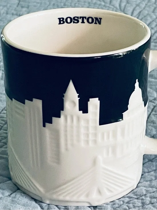 Starbucks 2012 3D Relief Boston City Skyline Collector Series Mug /Cup 16 Oz.