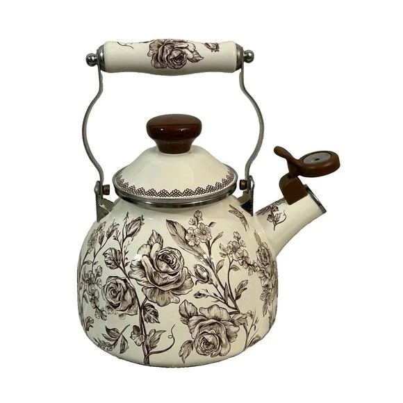 The Pioneer Woman Agatha 2QT Stainless Steel Whistling Tea Kettle Floral