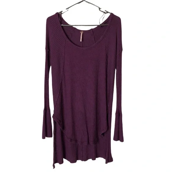 Free People Ventura‎ Thermal High Low Hem Long Sleeve Size Small
