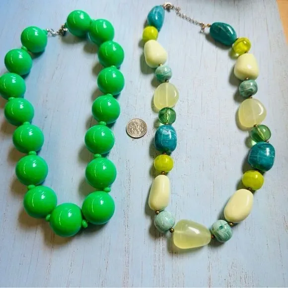 Green Beaded Necklace Bundle‎