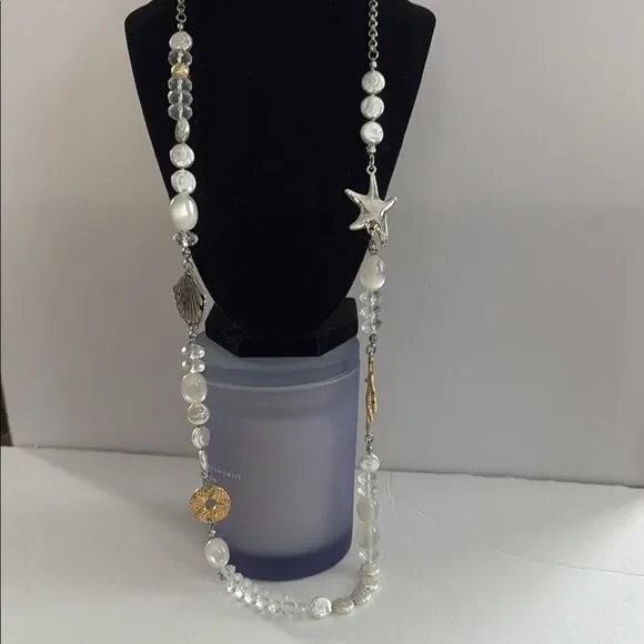 NWT Chico’s Elegant Silver and Gold Beaded Necklace
