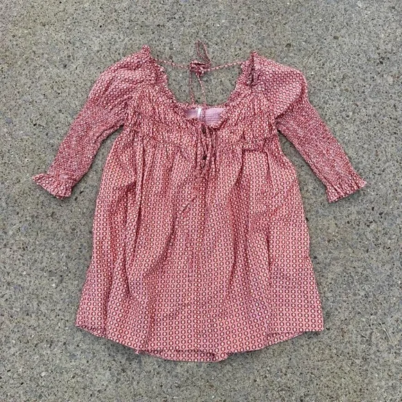Free People Pink Patterned Mini Dress