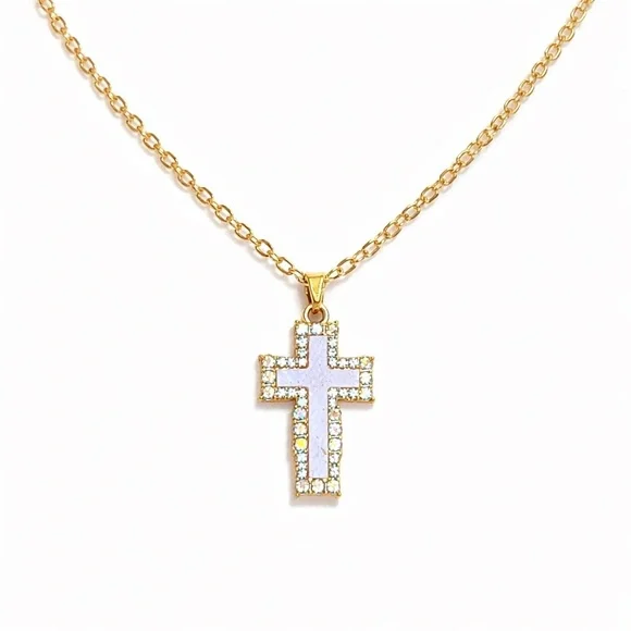 ⚜️ Gold and Silver Cross Pendant Necklace