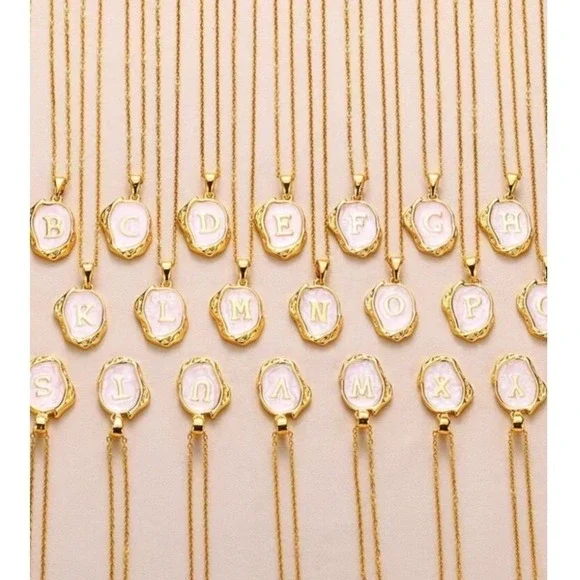 Coastal Grandma Monogram 'G' 18k Gold Plated Oceanus Pearl Oyster Necklace