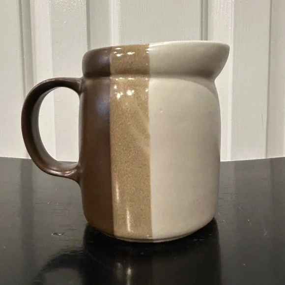McCoy Pottery Tri-color Brown Sandstone Creamer 1414 USA