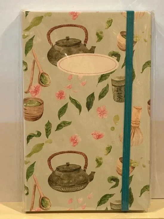 Journal, artisan created tea themed design, Lucy Kagan, new unopened package