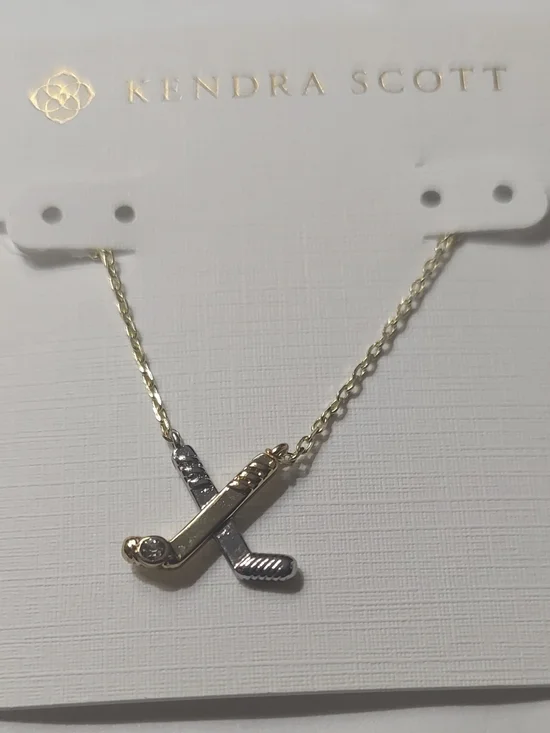 Kendra Scott Gold and Silver Hockey Stick Pendant Necklace