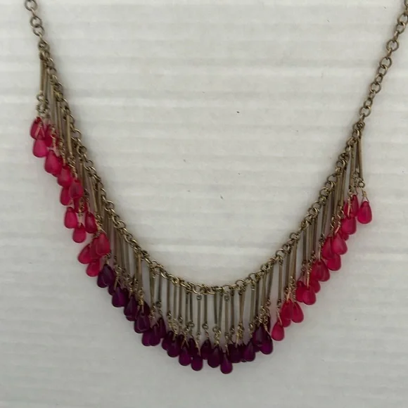 Coldwater Creek Lush Drops Necklace. Purple/Pink.  NWOT  Necklace is 34” to 36”