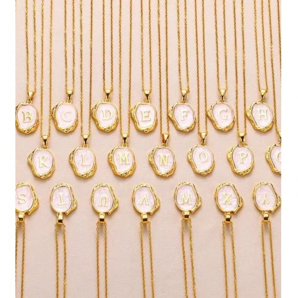 Monogram Dainty 'O' 18k Gold Plated Oceanus Initial Pearl Oyster Necklace