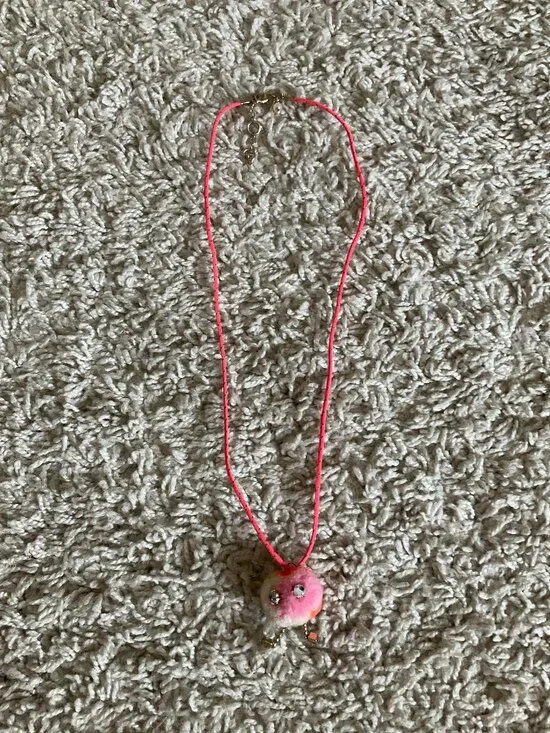J.CREW CREWCUTS FUZZY MONSTER PENDANT NECKLACE. Multicolor.