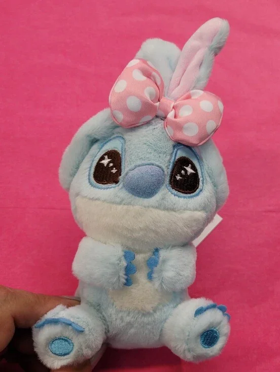 Blue Cosbi Plush Key Chain with Pink Polka Dot Bow 7