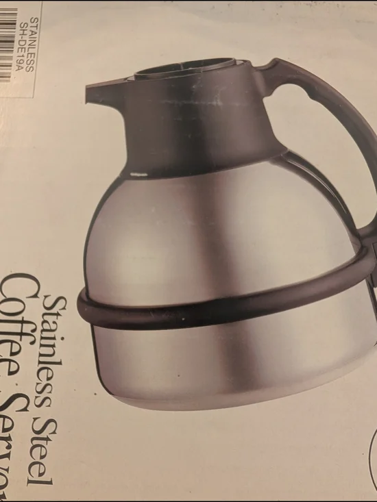 Stainless Steel Coffee Server - Silver and Black