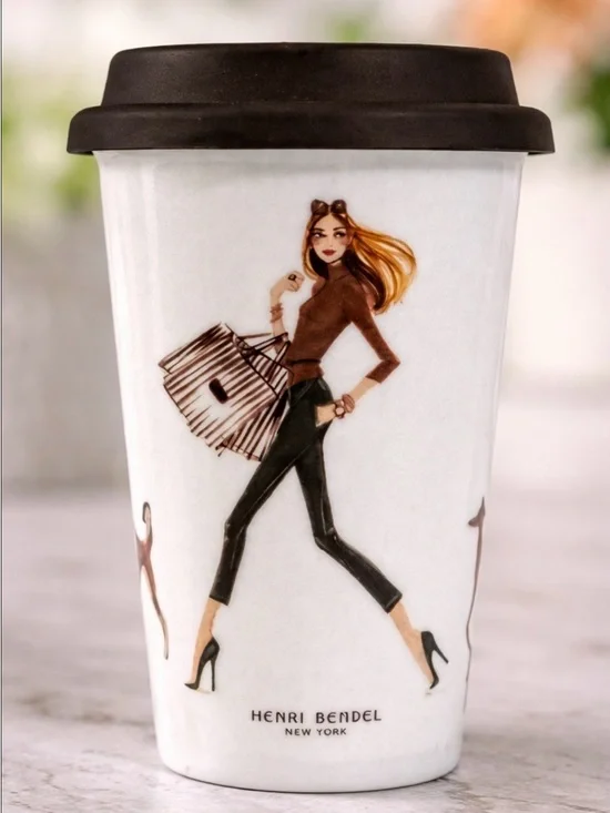 HENRI BENDEL SHOPPING GIRL WITH SILICONE LID RARE
