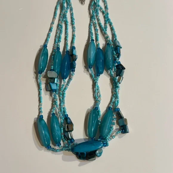 Turquoise-Colored Beaded Necklace
