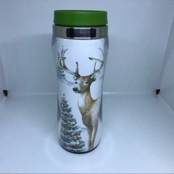 Kohls Christmas Coffee Tumbler Forest Scene 16oz‎
