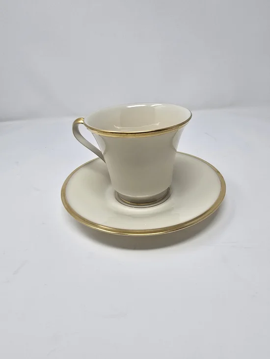 Lenox Eternal, Ivory w/ Gold Trim: Cup & Saucer Set (s), 3 1/8