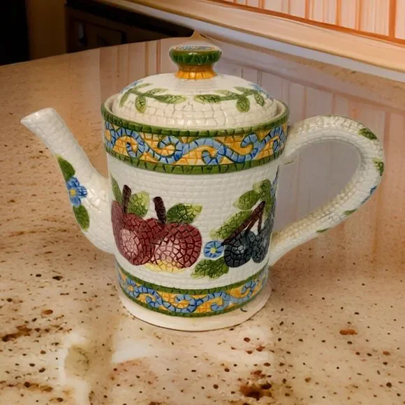 Teapot Jay Import  Co  Fruit Mosaic Teapot 1997