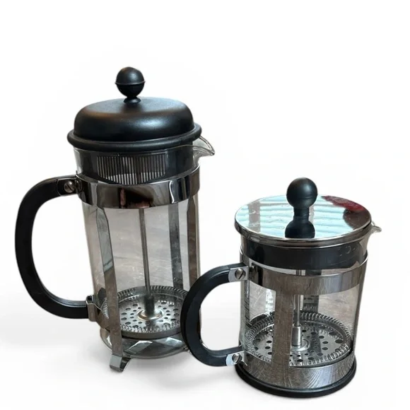 Bodum Kenya French Press 17oz Stainless and Chambord French Press 34oz Coffee
