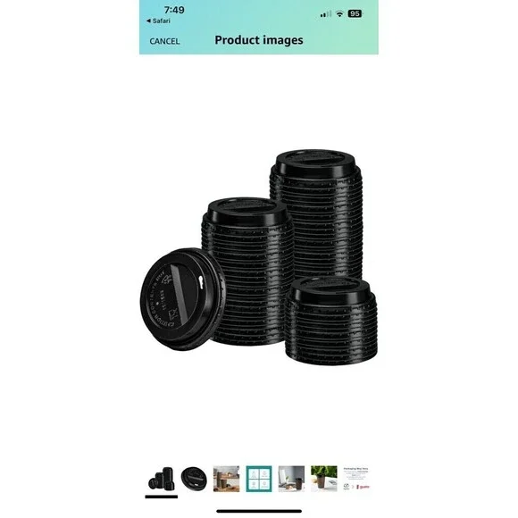 93 black chinet to go coffee lids