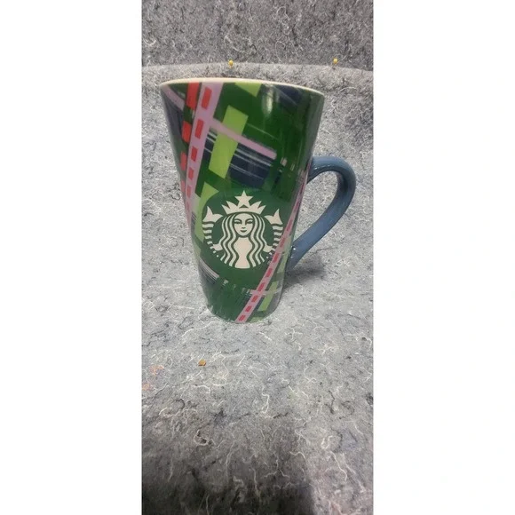 Starbucks 2020 Green Plaid Holiday Christmas‎ Ceramic Coffee Cup 16oz