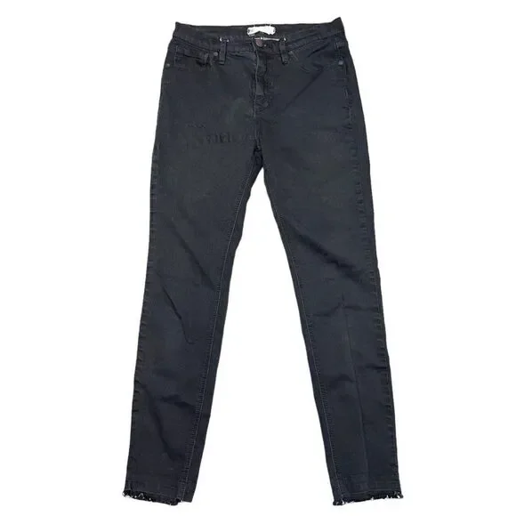 Free People Black Jeggings Pants Frayed‎ Hem Black Women's 27