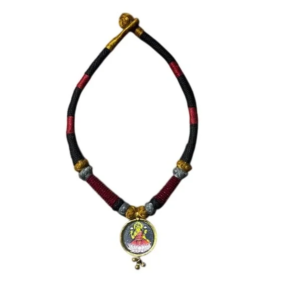 Indian Goddess Laxmi Necklace Gold‎ Tone Ethnic Tribal Jewelry