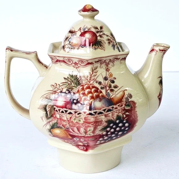 Vintage Teapot Antiche Riproduzioni Fruit Basket Design -‎ M581.2