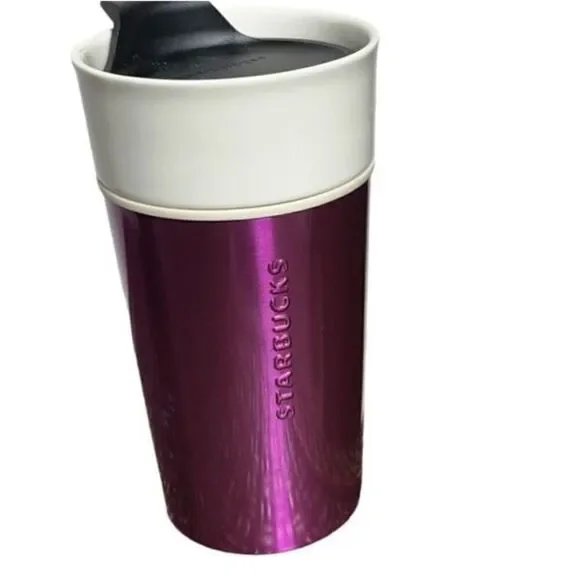 Starbucks 2013 Purple Ceramic Tumbler with Lid 12oz