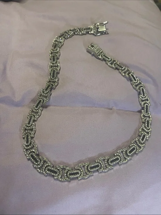 New - Silver Rhinestone Link Necklace 20” - Women's Jewelry