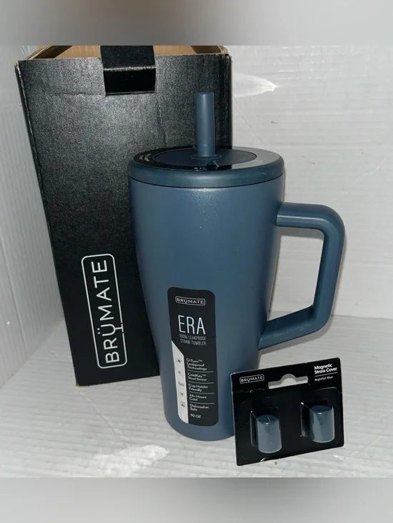 BruMate Era 30oz 100% Leakproof Straw Tumbler Nightfall Blue new W/box