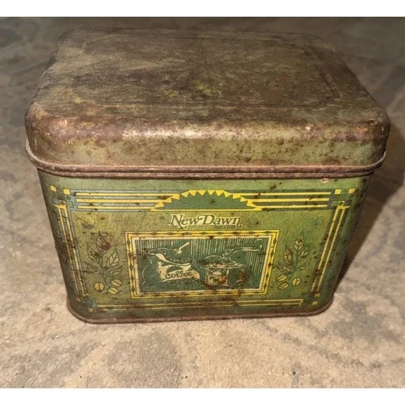 Vintage New Dawn Colombian Coffee Tin