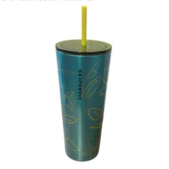 NWT Starbucks Spring 2022 Floral Stainless Steel Tumbler Travel Mug w/Lid 24 OZ