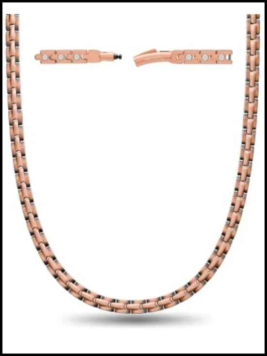 Ultra Strength Copper Magnetic Necklace with 62 Neodymium Magnets 22 Inch
