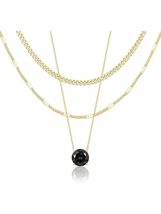 Layered Gold Necklaces Set for Women - Dainty Pendant & Chunky Cuban Chain