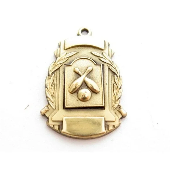 Vintage Gold‎ Toned Bowling Medal Series FA Pendant