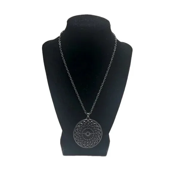 👋 3/$15 FASHION NECKLACE SMOKEY GRAY PENDANT