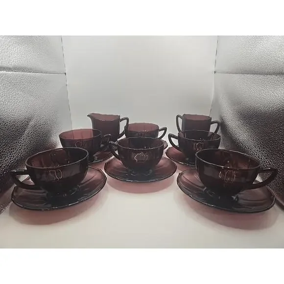 Vintage MCM Amhetyst Tea Set‎ 14 Piece
