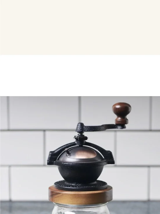 The CAMANO Manual Coffee Grinder - Black and Brown Hand Crank Mill