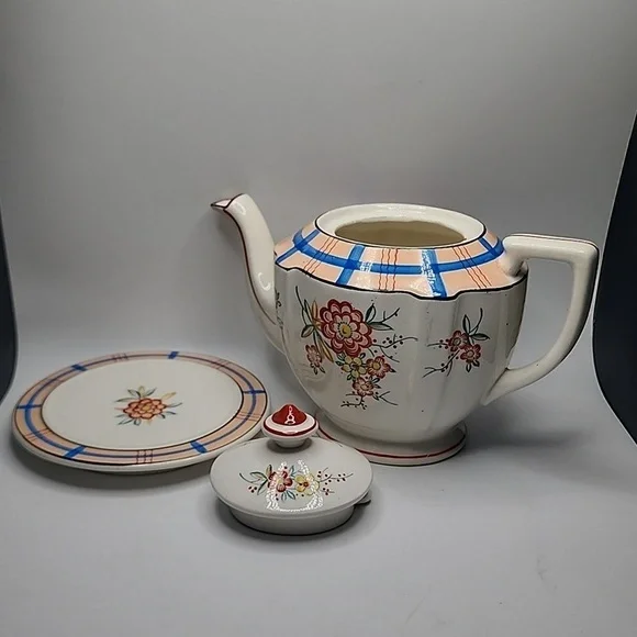 Teapot with Trivet Handpainted Made in Japan  Vintage Collectible