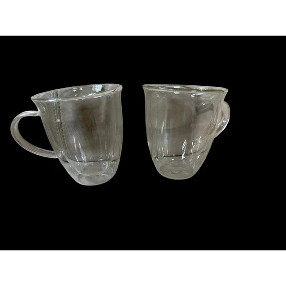 BONJOUR Coffee & Tea Insulated Glass Cappuccino Cup - Double Walled - Set of 2