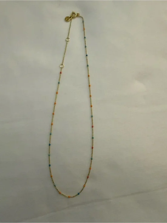 Gorjana Capri Delicate Multicolor Bead Gold Necklace - Women 18kt Gold Plated