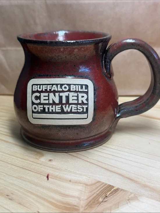 Buffalo David Bitton Red and Brown Ceramic Coffee Mug